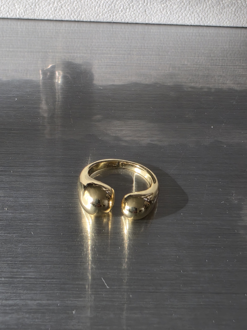 Elegant Open-Front Gold Dome Ring